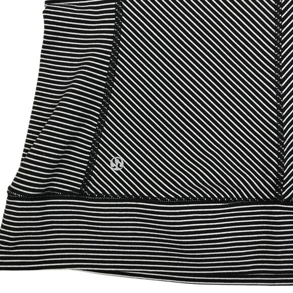 LULULEMON Hyper Stripe Long Sleeve Top Women 12 Black Heathered Sporty Outdoor - Picture 11 of 16